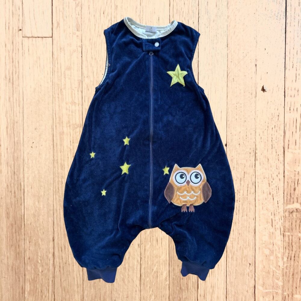 MICHLEY Owl Sleep Bag Sack leg holes Sleeveless Nightgown Toddler Sz Small Navy